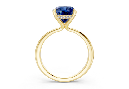 Marlowe Sapphire Gemstone Solitaire Cushion Squareuare Cut 1.6mm Engagement Ring