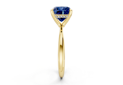 Marlowe Sapphire Gemstone Solitaire Cushion Squareuare Cut 1.6mm Engagement Ring
