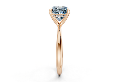 Marlowe Blue Diamond Solitaire Cushion Squareuare Cut 1.6mm Engagement Ring