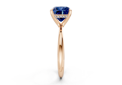 Marlowe Sapphire Gemstone Solitaire Cushion Squareuare Cut 1.6mm Engagement Ring