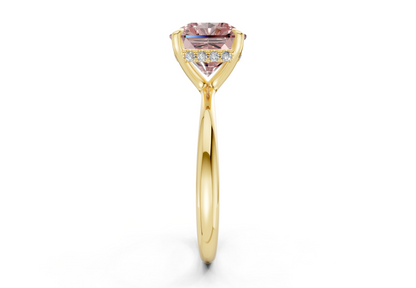Marlowe Pink Diamond Solitaire Radiant Squareuare Cut 1.6mm Engagement Ring