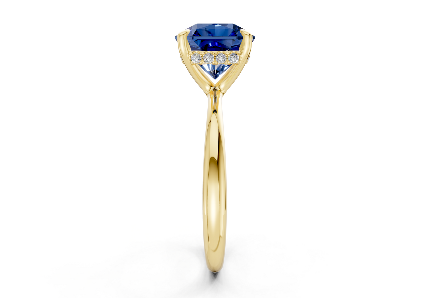 Marlowe Sapphire Gemstone Solitaire Radiant Squareuare Cut 1.6mm Engagement Ring