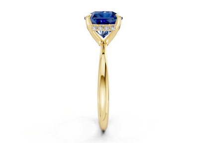 Marlowe Sapphire Gemstone Solitaire Radiant Squareuare Cut 1.6mm Engagement Ring