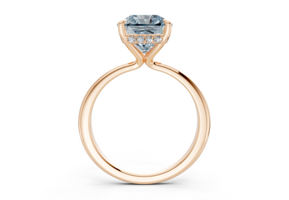Marlowe Blue Diamond Solitaire Radiant Squareuare Cut 1.6mm Engagement Ring