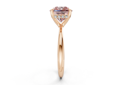 Marlowe Pink Diamond Solitaire Radiant Squareuare Cut 1.6mm Engagement Ring
