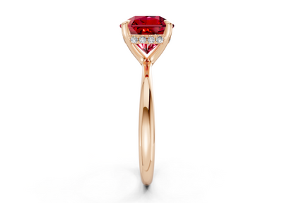 Marlowe Ruby Gemstone Solitaire Radiant Squareuare Cut 1.6mm Engagement Ring