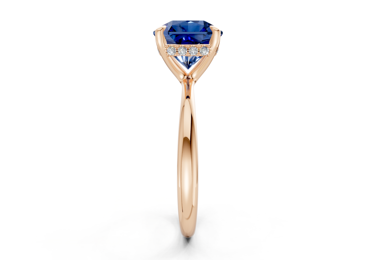 Marlowe Sapphire Gemstone Solitaire Radiant Squareuare Cut 1.6mm Engagement Ring