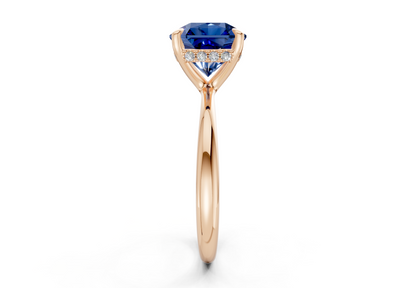 Marlowe Sapphire Gemstone Solitaire Radiant Squareuare Cut 1.6mm Engagement Ring