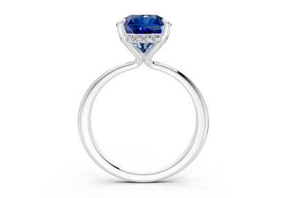 Marlowe Sapphire Gemstone Solitaire Radiant Squareuare Cut 1.6mm Engagement Ring