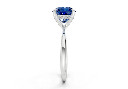Marlowe Sapphire Gemstone Solitaire Radiant Squareuare Cut 1.6mm Engagement Ring
