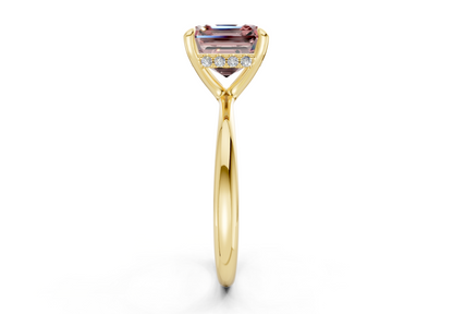 Marlowe Pink Diamond Solitaire Asscher Cut 1.6mm Engagement Ring