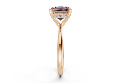 Marlowe Pink Diamond Solitaire Asscher Cut 1.6mm Engagement Ring