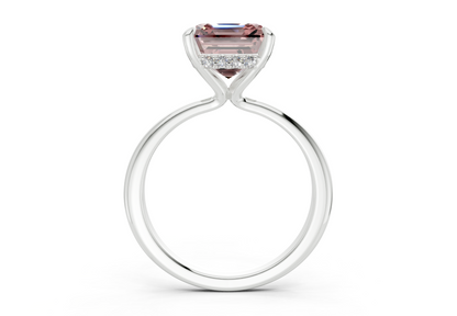 Marlowe Pink Diamond Solitaire Asscher Cut 1.6mm Engagement Ring