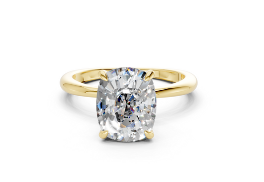 Marlowe Diamond Solitaire Elongated Cushion Cut 1.6mm Engagement Ring