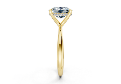 Marlowe Blue Diamond Solitaire Elongated Cushion Cut 1.6mm Engagement Ring
