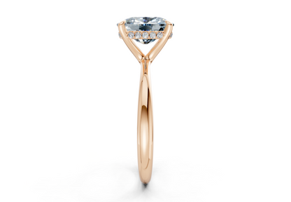 Marlowe Blue Diamond Solitaire Elongated Cushion Cut 1.6mm Engagement Ring