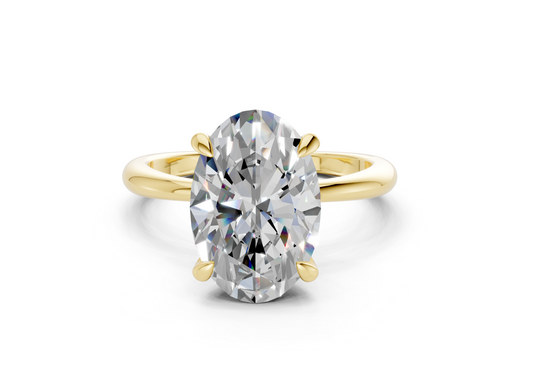 Marlowe Diamond Solitaire Oval Cut 1.6mm Engagement Ring