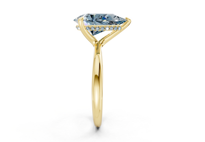 Marlowe Blue Diamond Solitaire Pear Cut 1.6mm Engagement Ring