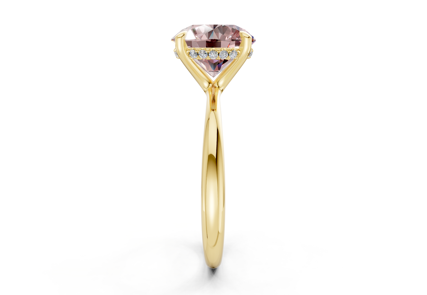 Marlowe Pink Diamond Solitaire Round Cut 1.6mm Engagement Ring