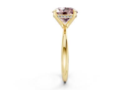 Marlowe Pink Diamond Solitaire Round Cut 1.6mm Engagement Ring