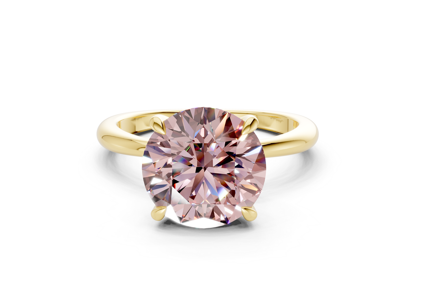 Marlowe Pink Diamond Solitaire Round Cut 1.6mm Engagement Ring
