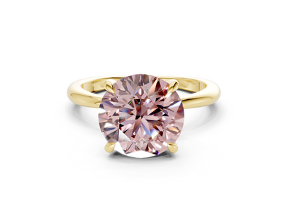 Marlowe Pink Diamond Solitaire Round Cut 1.6mm Engagement Ring