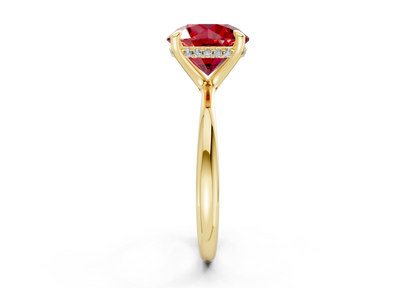 Marlowe Ruby Gemstone Solitaire Round Cut 1.6mm Engagement Ring