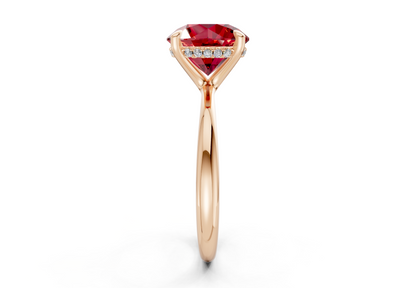 Marlowe Ruby Gemstone Solitaire Round Cut 1.6mm Engagement Ring
