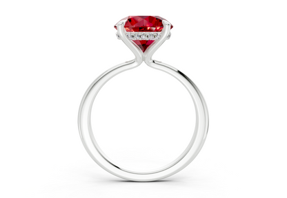 Marlowe Ruby Gemstone Solitaire Round Cut 1.6mm Engagement Ring