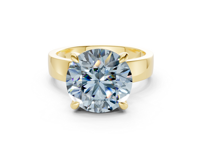 Cascade Blue Diamond Solitaire Round Cut 4mm Engagement Ring