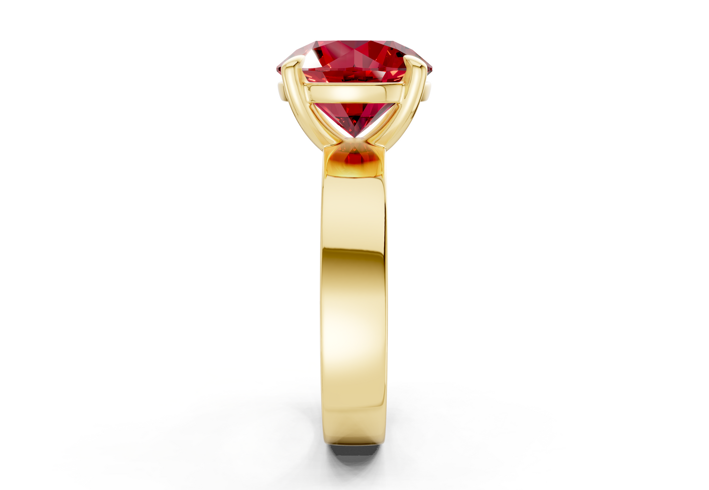 Cascade Ruby Gemstone Solitaire Round Cut 4mm Engagement Ring