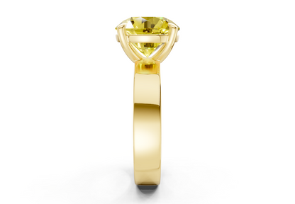 Cascade Yellow Diamond Solitaire Round Cut 4mm Engagement Ring