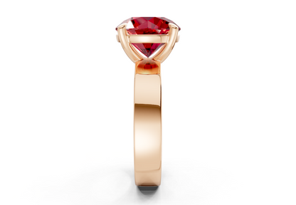 Cascade Ruby Gemstone Solitaire Round Cut 4mm Engagement Ring