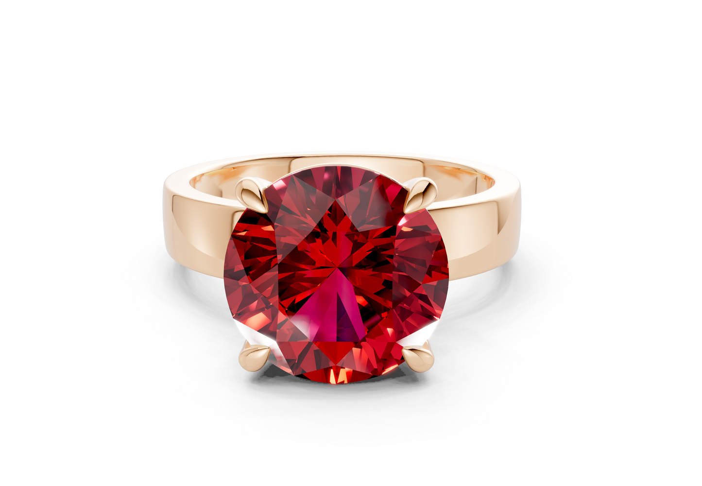 Cascade Ruby Gemstone Solitaire Round Cut 4mm Engagement Ring