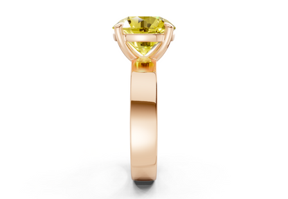 Cascade Yellow Diamond Solitaire Round Cut 4mm Engagement Ring