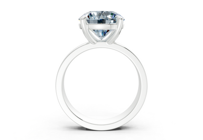 Cascade Blue Diamond Solitaire Round Cut 4mm Engagement Ring