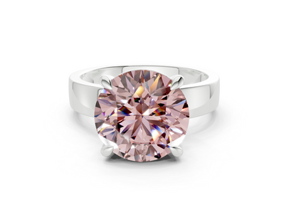 Cascade Pink Diamond Solitaire Round Cut 4mm Engagement Ring