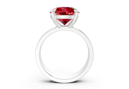 Cascade Ruby Gemstone Solitaire Round Cut 4mm Engagement Ring