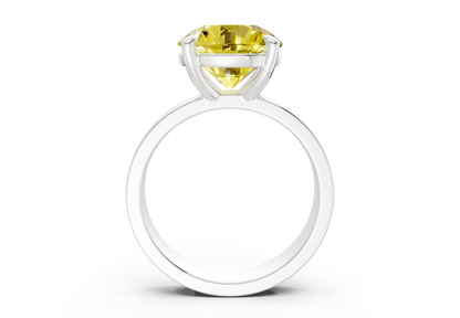 Cascade Yellow Diamond Solitaire Round Cut 4mm Engagement Ring