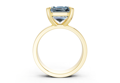 Cascade Blue Diamond Solitaire Asscher Cut 4mm Engagement Ring