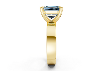 Cascade Blue Diamond Solitaire Asscher Cut 4mm Engagement Ring