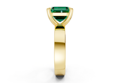 Cascade Emerald Gemstone Solitaire Asscher Cut 4mm Engagement Ring
