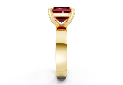 Cascade Ruby Gemstone Solitaire Asscher Cut 4mm Engagement Ring