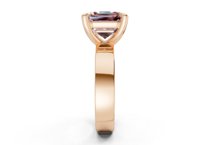 Cascade Pink Diamond Solitaire Asscher Cut 4mm Engagement Ring
