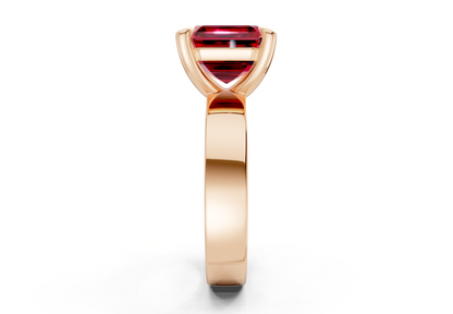 Cascade Ruby Gemstone Solitaire Asscher Cut 4mm Engagement Ring