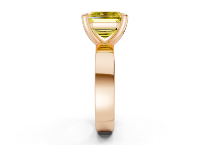 Cascade Yellow Diamond Solitaire Asscher Cut 4mm Engagement Ring