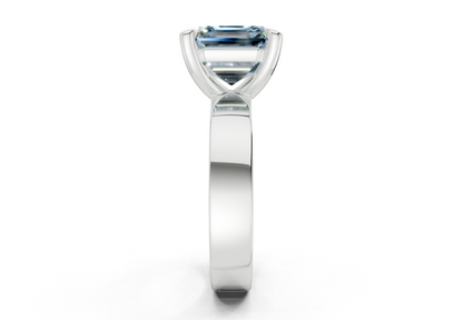 Cascade Blue Diamond Solitaire Asscher Cut 4mm Engagement Ring