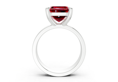 Cascade Ruby Gemstone Solitaire Asscher Cut 4mm Engagement Ring