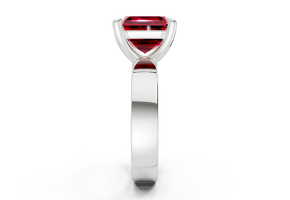 Cascade Ruby Gemstone Solitaire Asscher Cut 4mm Engagement Ring