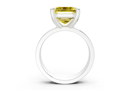 Cascade Yellow Diamond Solitaire Asscher Cut 4mm Engagement Ring